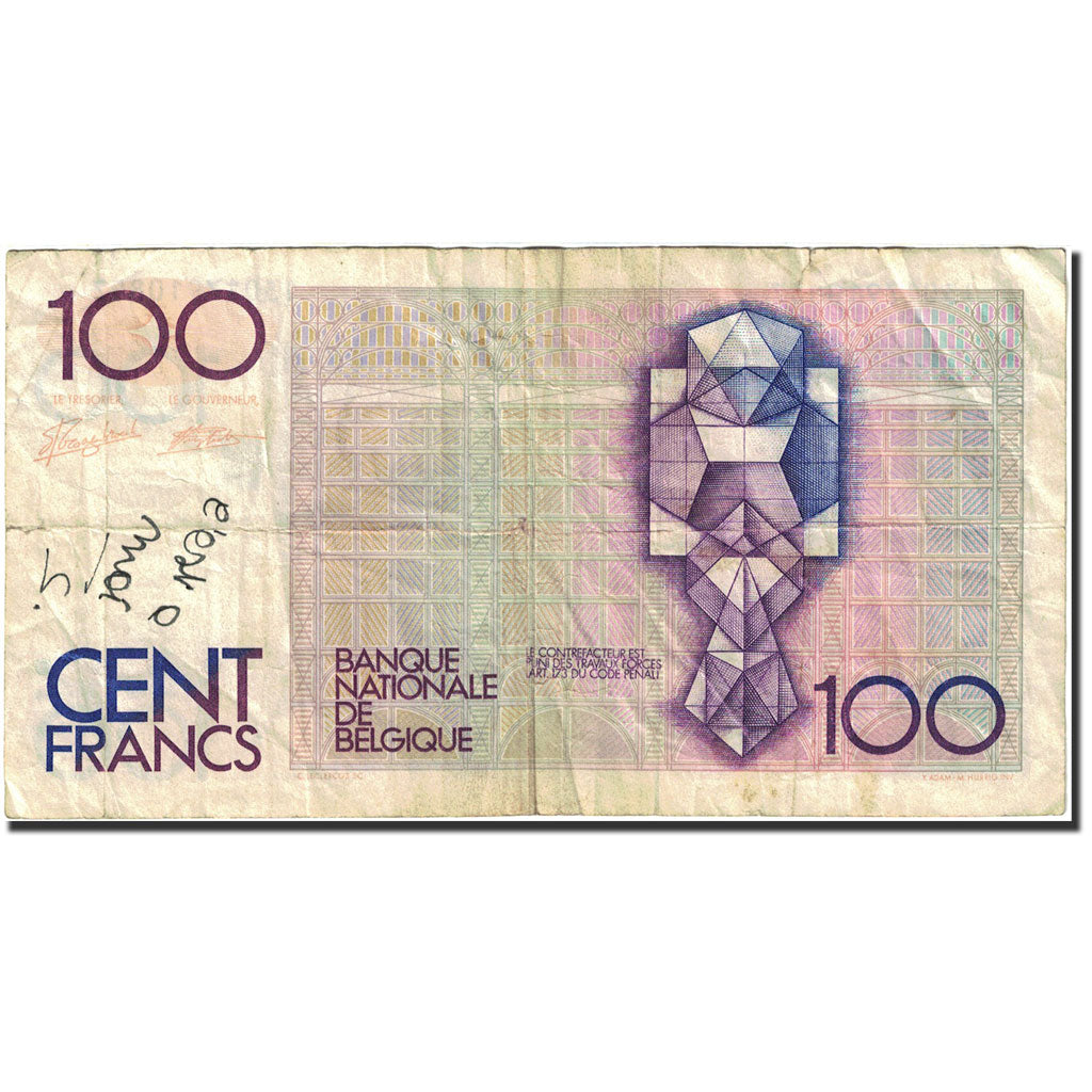 Banknote, Belgium, 100 Francs, 1981-1982, Undated (1982-1994), KM:142a, VG(8-10)