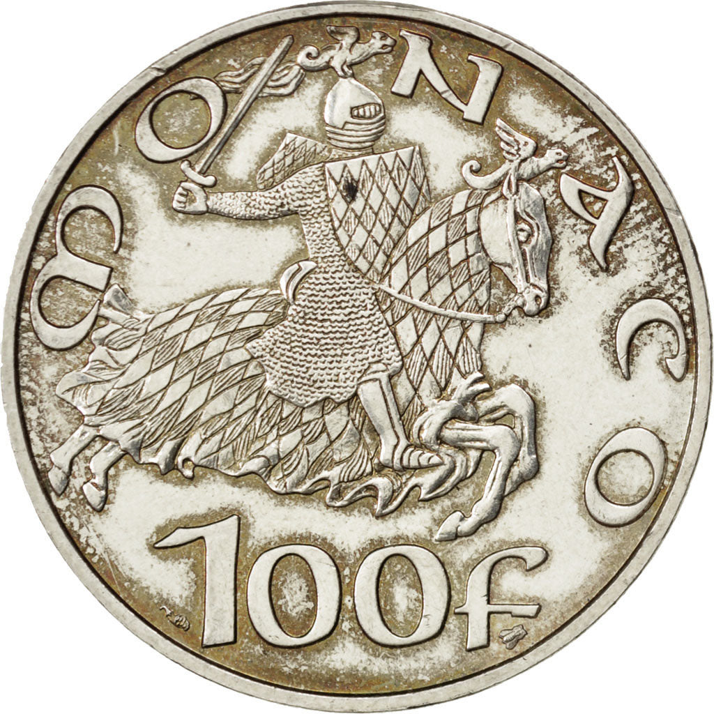 Monaco, 100 Francs, 1997, KM #176, AU(55-58), Silver, 15.10