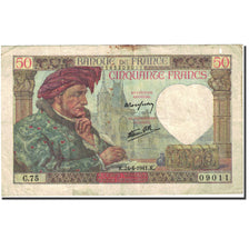 France, 50 Francs, 50 F 1940-1942 ''Jacques Coeur'', 1941, 1941-04-24, TB