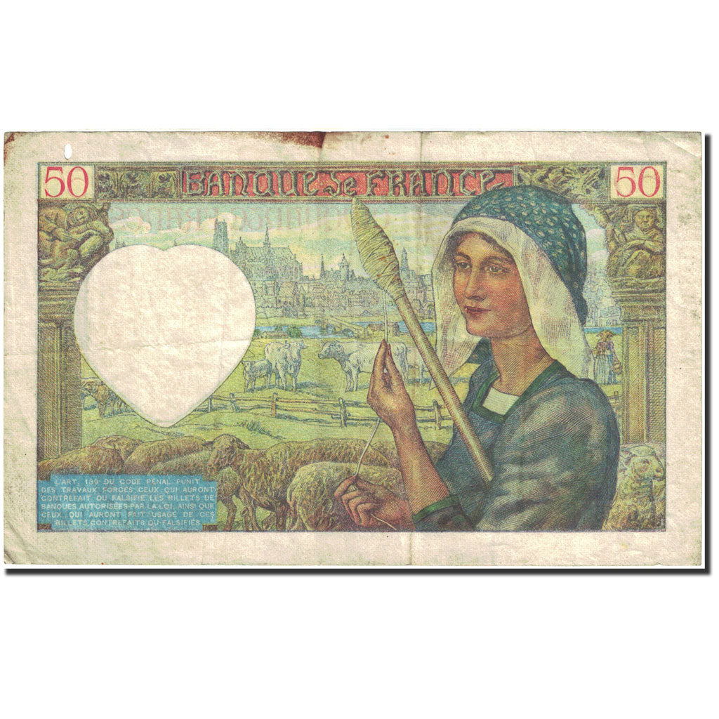 France, 50 Francs, 50 F 1940-1942 ''Jacques Coeur'', 1941, 1941-04-24, TB