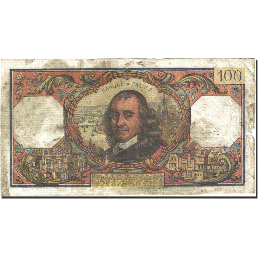 France, 100 Francs, 100 F 1964-1979 ''Corneille'', 1964, 1970-04-02, VG(8-10)