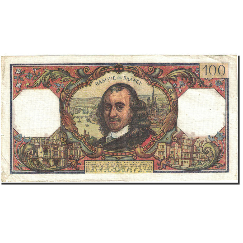 France, 100 Francs, 100 F 1964-1979 ''Corneille'', 1964, 1971-10-07, VF(20-25)