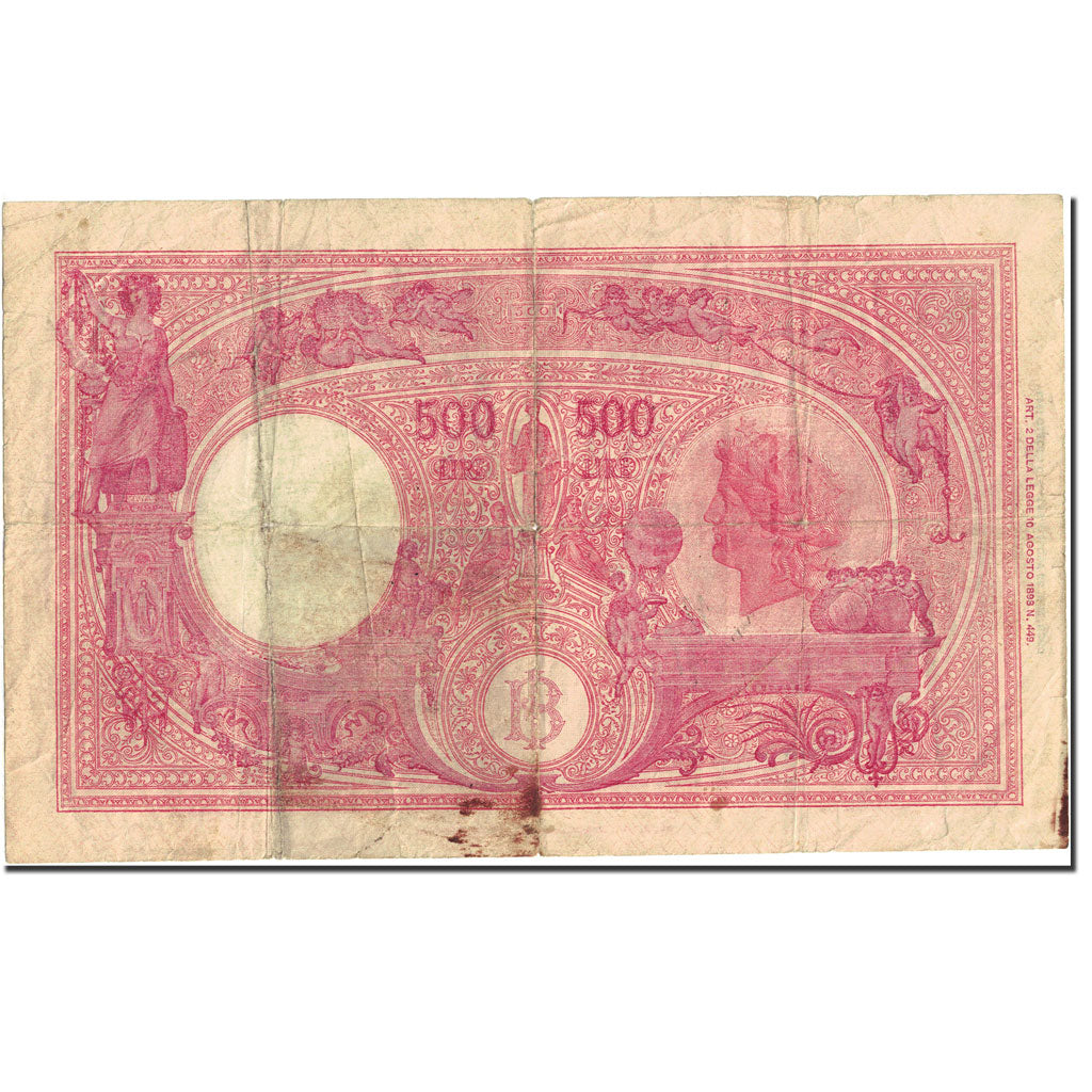 Banknote, Italy, 500 Lire, 1943, 1943-08-23, KM:70a, VF(20-25)