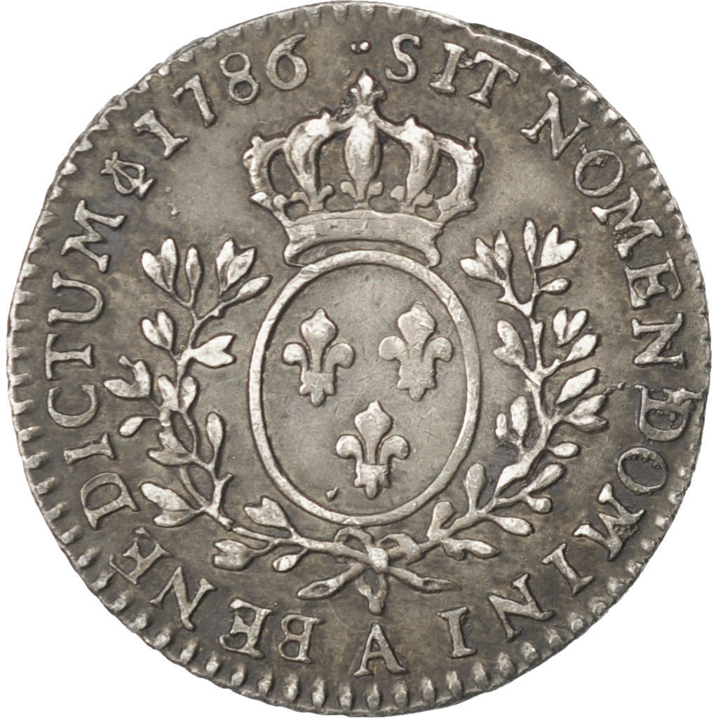 FRANCE, 1/10 Écu, 12 Sols, 1/10 ECU, 1786, Paris, KM #568.1, AU(50-53), Silver, 