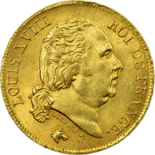 Moneda, Francia, Louis XVIII, Louis XVIII, 40 Francs, 1818, Lille, MBC+, Oro