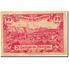 Banknote, Austria, Sankt Georgen im Attergau, 90 Heller, village, 1920
