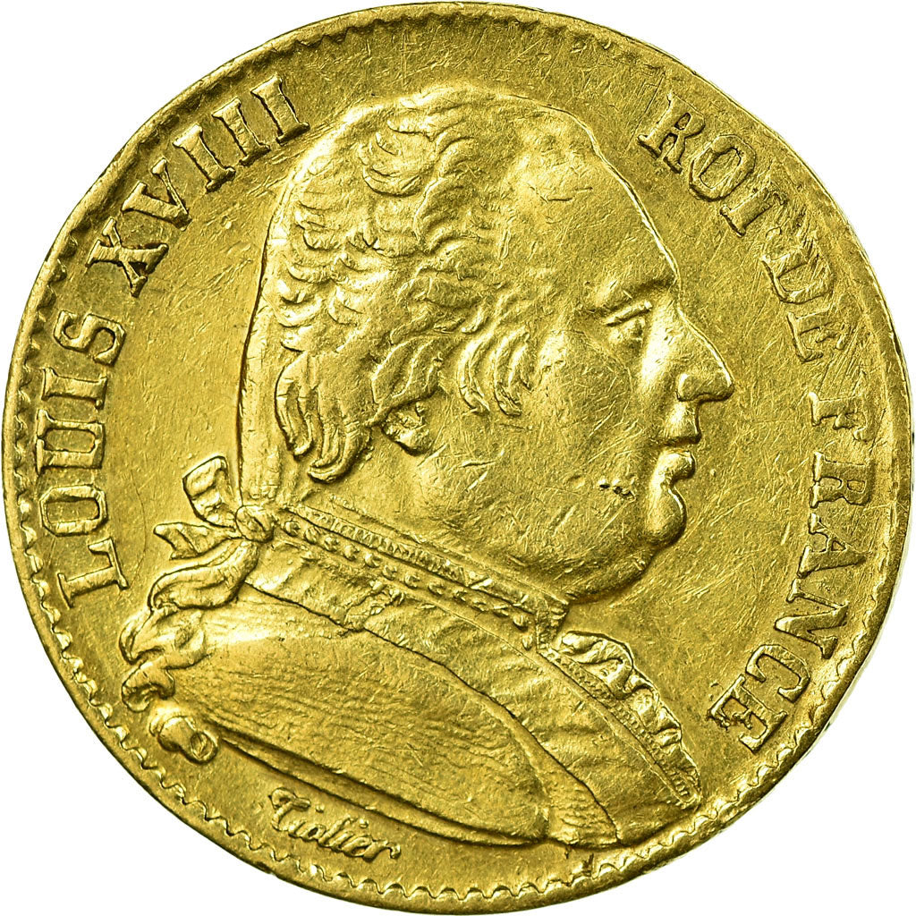 Coin, France, Louis XVIII, Louis XVIII, 20 Francs, 1815, Perpignan, EF(40-45)