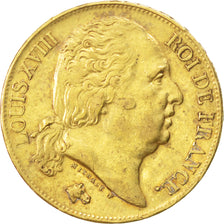 FRANCE, 20 Francs, 1817, Paris, KM #712.1, EF(40-45), Gold, Gadoury #1028, 6.43