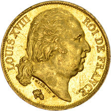 FRANCE, 20 Francs, 1824, Paris, KM #712.1, MS(60-62), Gold, Gadoury #1028, 6.43