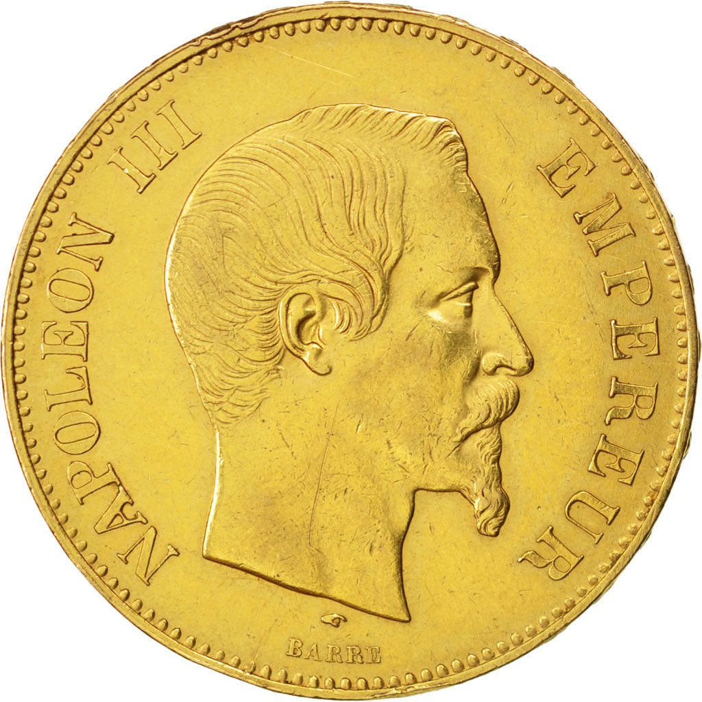 Francia, Napoleon III, Napoléon III, 100 Francs, 1857, Paris, BB, Oro, KM:78...