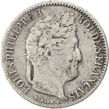 FRANCE, Louis-Philippe, 1/2 Franc, 1844, Paris, KM #741.1, VF(20-25), Silver,...