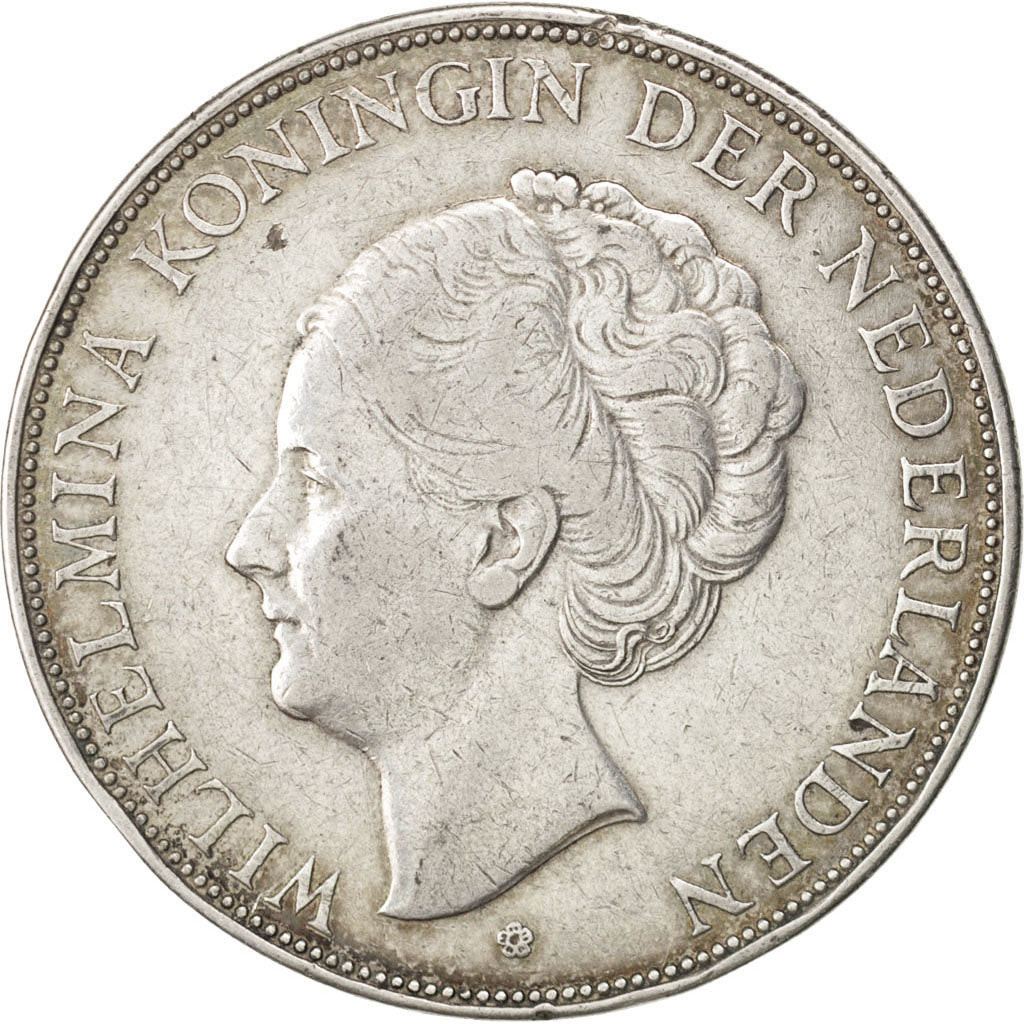 NETHERLANDS, 2-1/2 Gulden, 1932, KM #165, EF(40-45), Silver, 38, 24.96