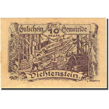 Banknote, Austria, Vichtenstein, 10 Heller, bûcheron, 1920, 1920-12-31