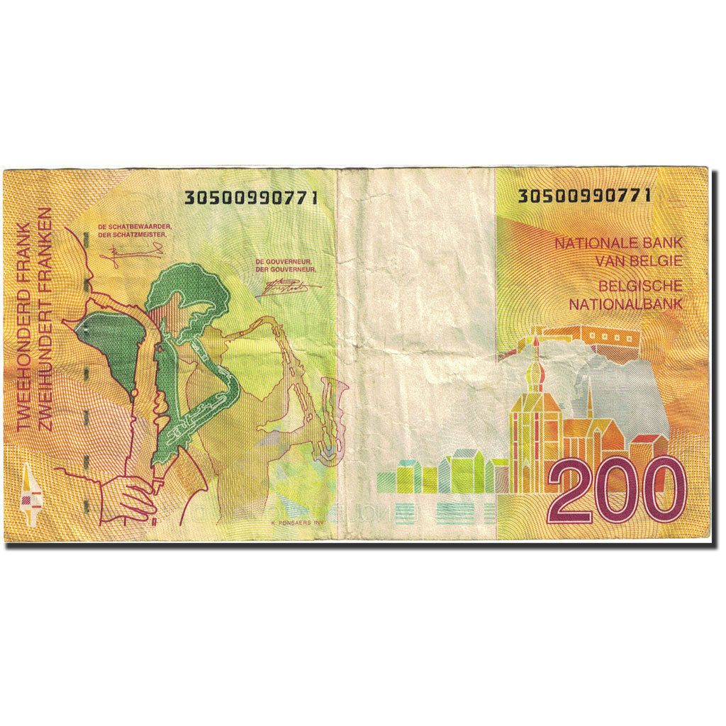 Banknote, Belgium, 200 Francs, 1994-1997, Undated (1995), KM:148, EF(40-45)