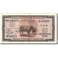 Banconote, Burundi, 10 Francs, 1964-1965, 1965-12-31, KM:9, SPL