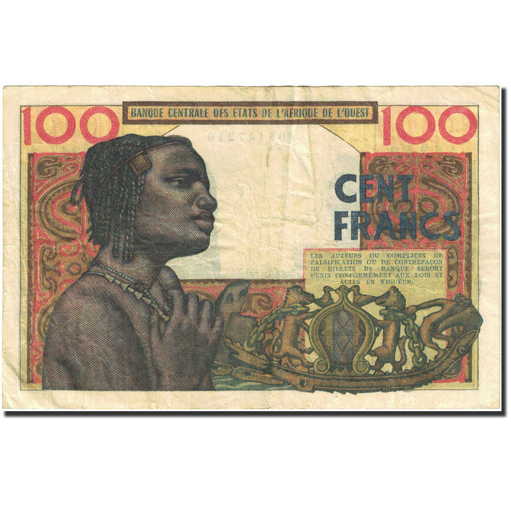 Billet, West African States, 100 Francs, 1959-1965, 1965-03-02, KM:201Be, TTB