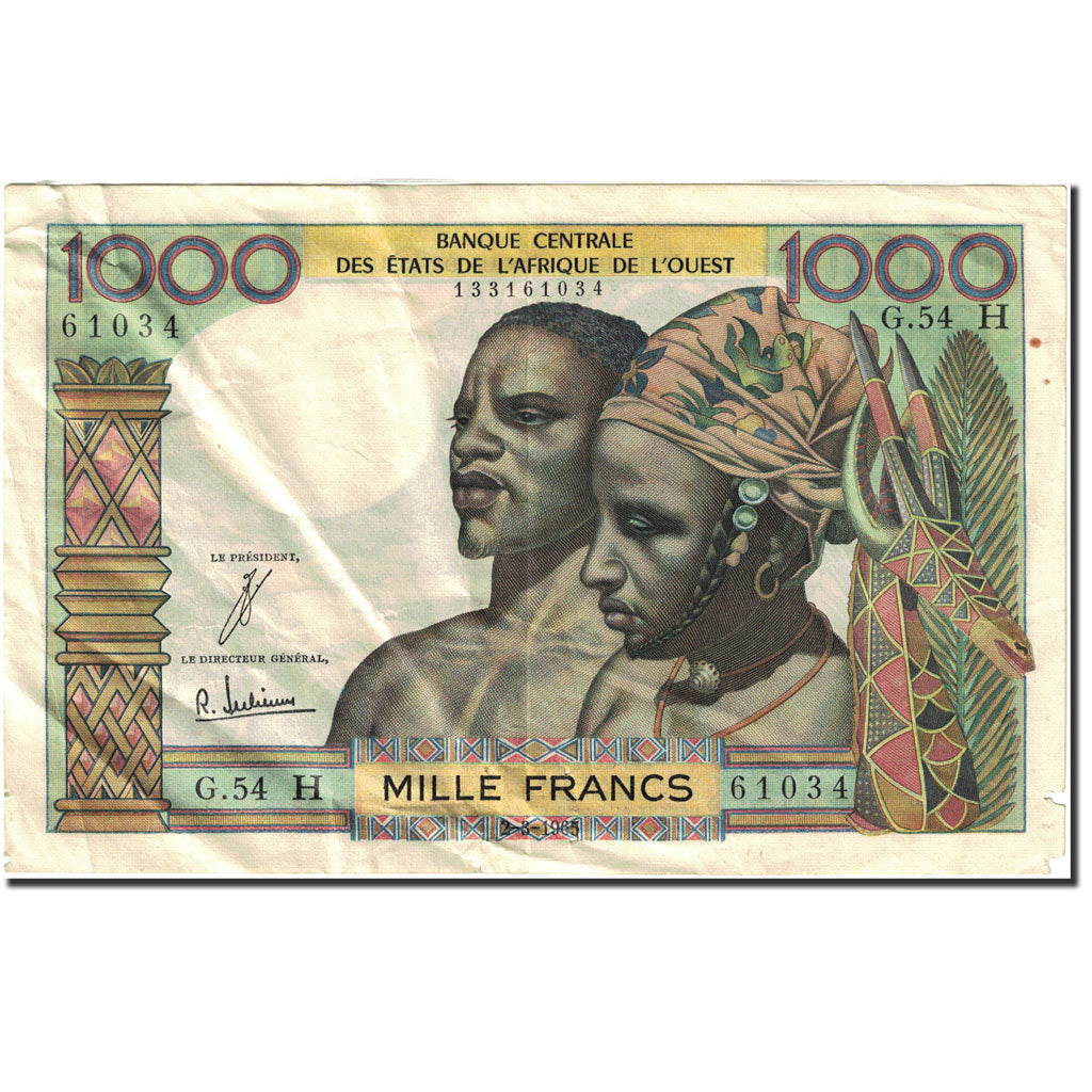 Banknote, West African States, 1000 Francs, 1959-1965, 1965-03-02, KM:203Bd