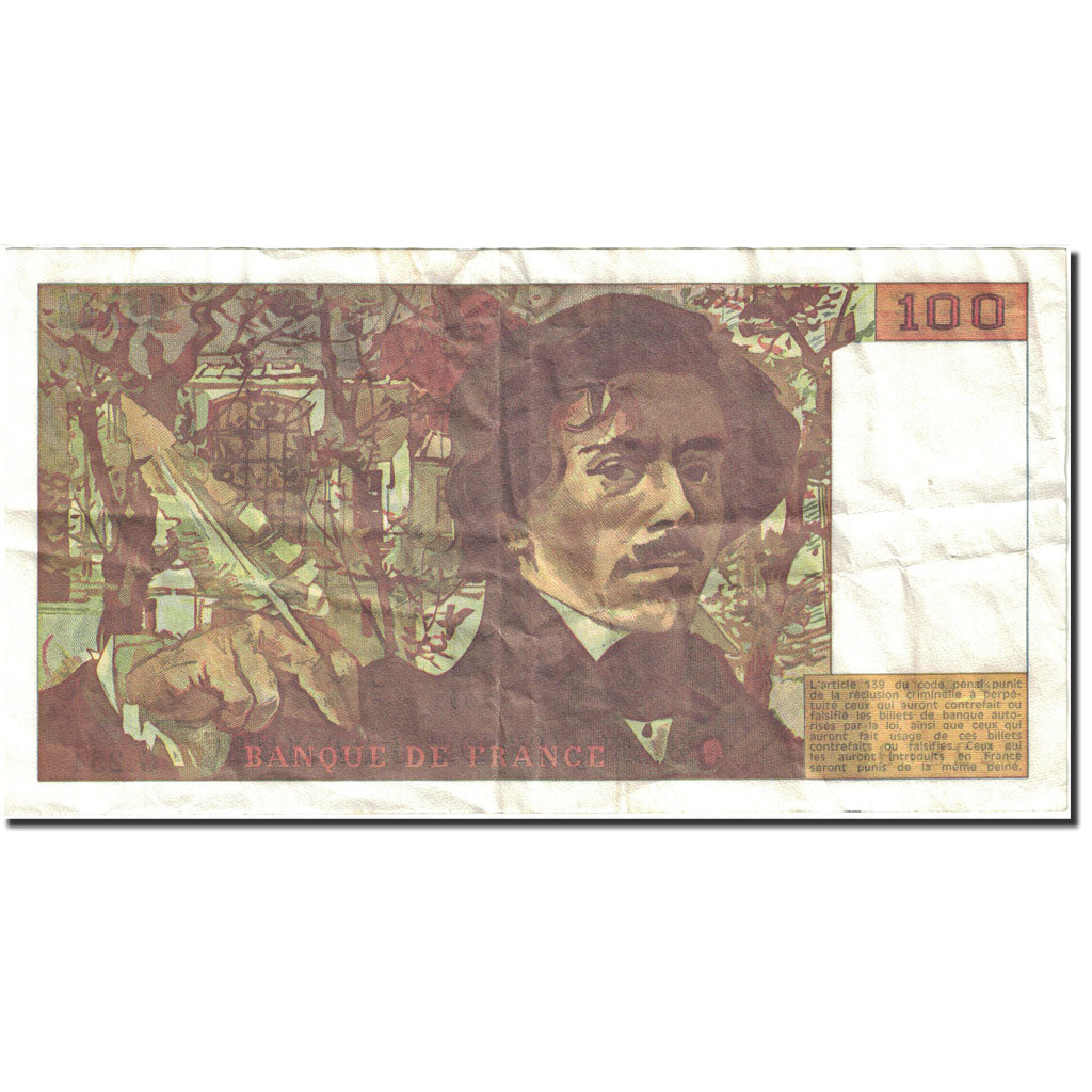 France, 100 Francs, 100 F 1978-1995 ''Delacroix'', 1978, 1993, EF(40-45)