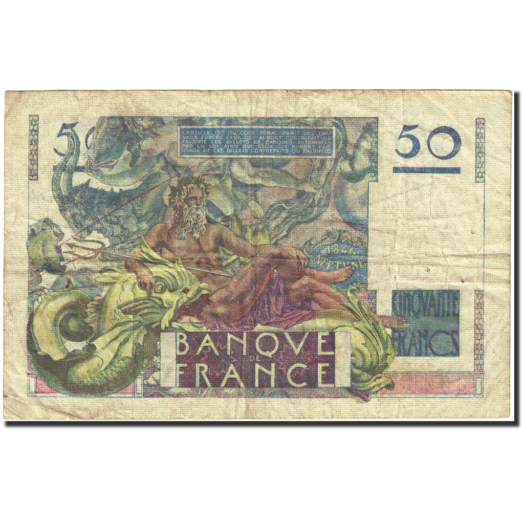 Francia, 50 Francs, 50 F 1946-1951 ''Le Verrier'', 1946, 1950-08-24, BB