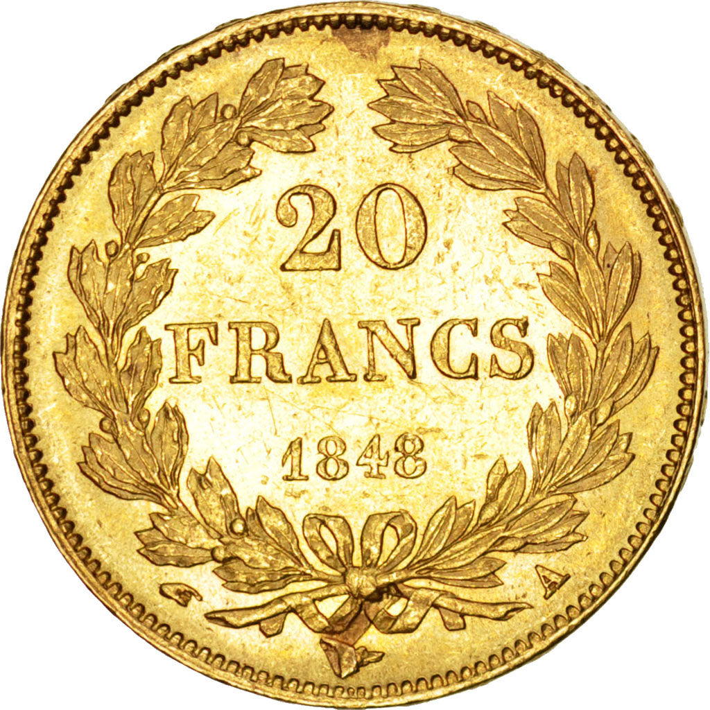 Louis Philippe Ier, 20 Francs or tête laurée 1848 Paris, KM 757