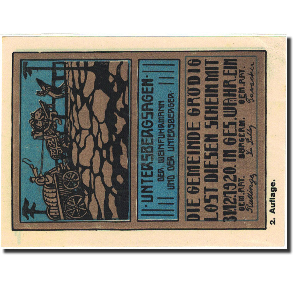 Banknote, Austria, Grödig, 50 Heller, armée, 1920, 1920-12-31, UNC(63)