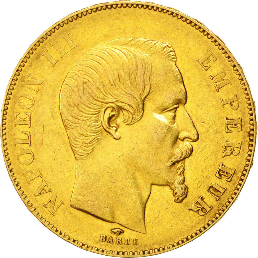 FRANCE, Napoléon III, 50 Francs, 1857, Paris, KM #785.1, EF(40-45), Gold, Gadour