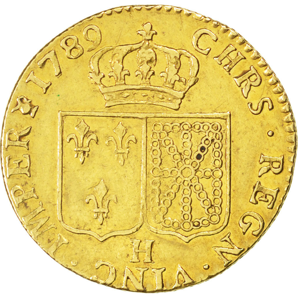FRANCE, Louis d'or à la tête nue, Louis D'or, 1789, La Rochelle, KM #591.6, EF(.