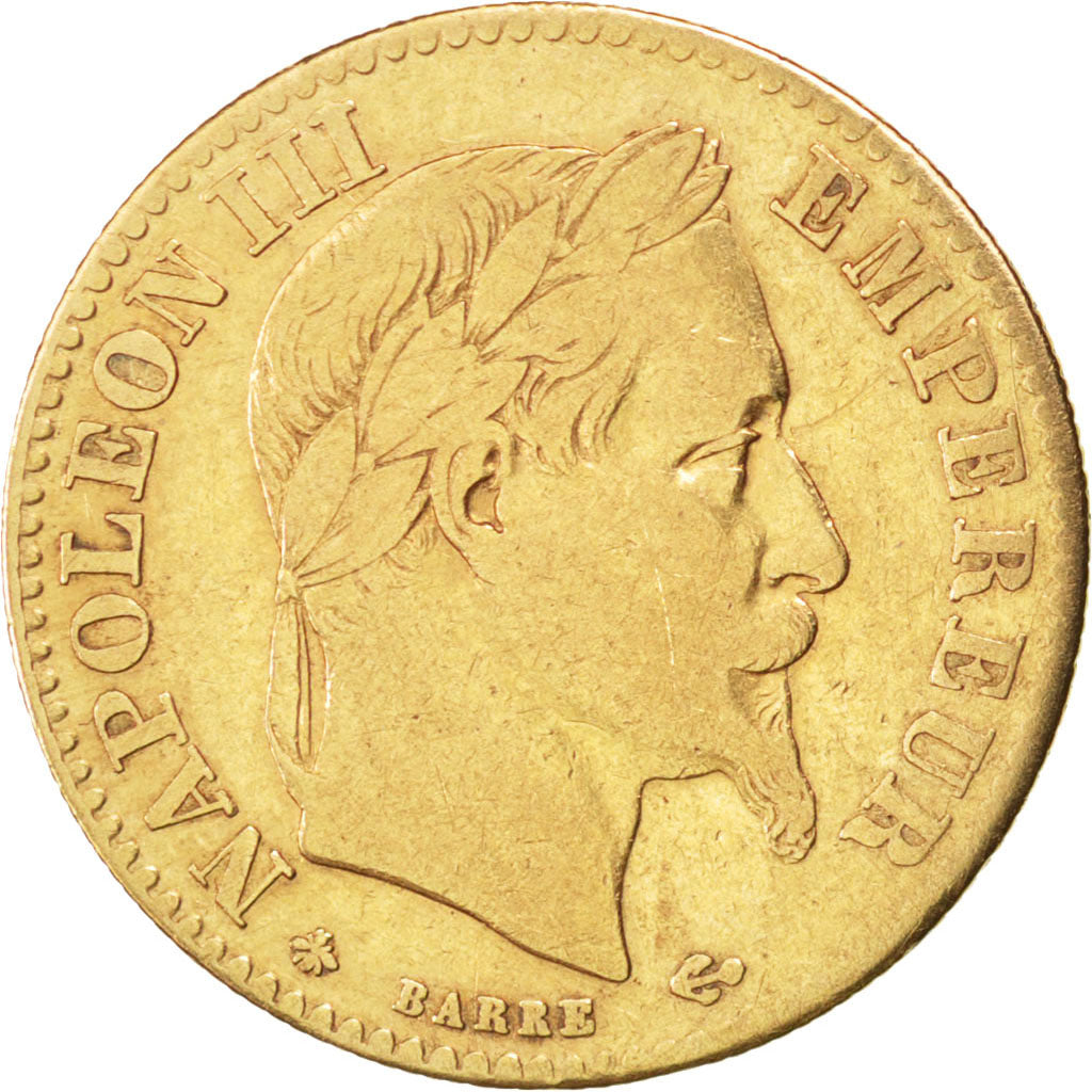 Francia, Napoleon III, Napoléon III, 10 Francs, 1862, Paris, MB, Oro, KM:800...