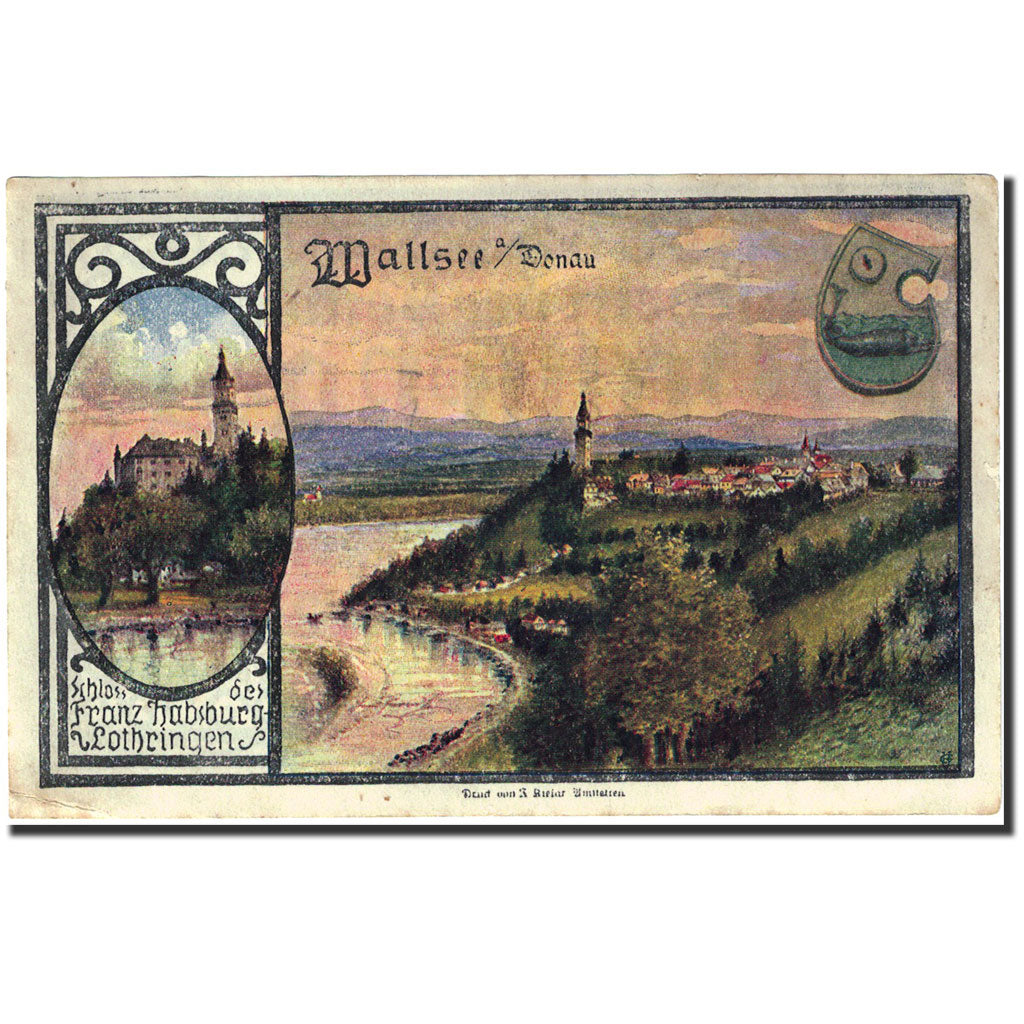 Banknote, Austria, Wallsee, 180 Heller château, 1920, 1920-12-31 black AU(50-53)