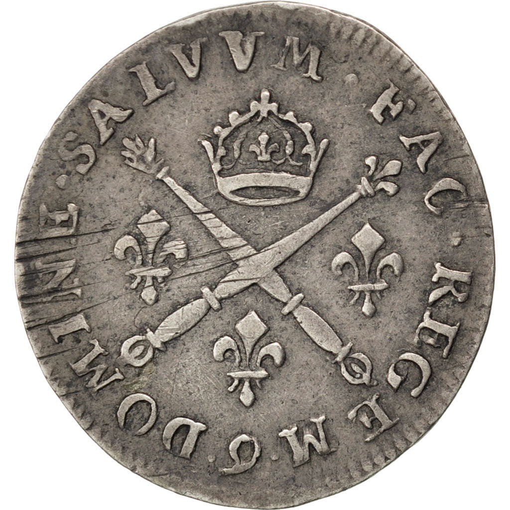 FRANCE, 10 Sols aux insignes, 10 Sols-1/8 Ecu, 1707, Rennes, KM #349.12,...