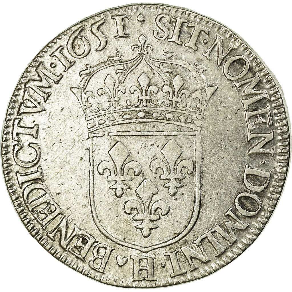 Coin, France, Louis XIV, 1/2 Écu à la mèche longue, 1/2 Ecu, 1651, La