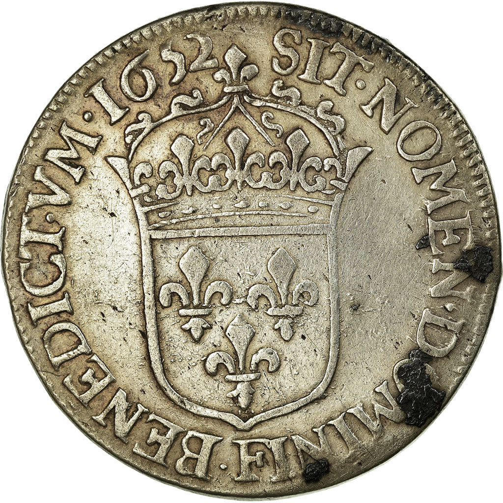 Coin, France, Louis XIV, 1/2 Écu à la mèche longue, 1/2 Ecu, 1652, Angers