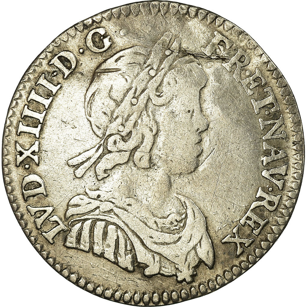 Moneta, Francia, Louis XIV, 1/12 Écu à la mèche courte, 1/12 ECU, 10 Sols