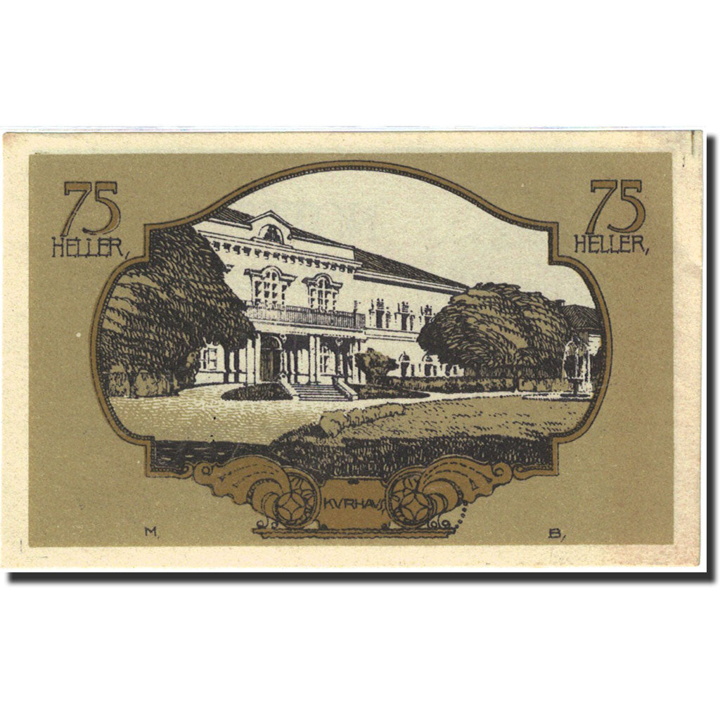 Banconote, Austria, Bad Hall, 75 Heller, Monument, 1920, 1920-12-31, SPL