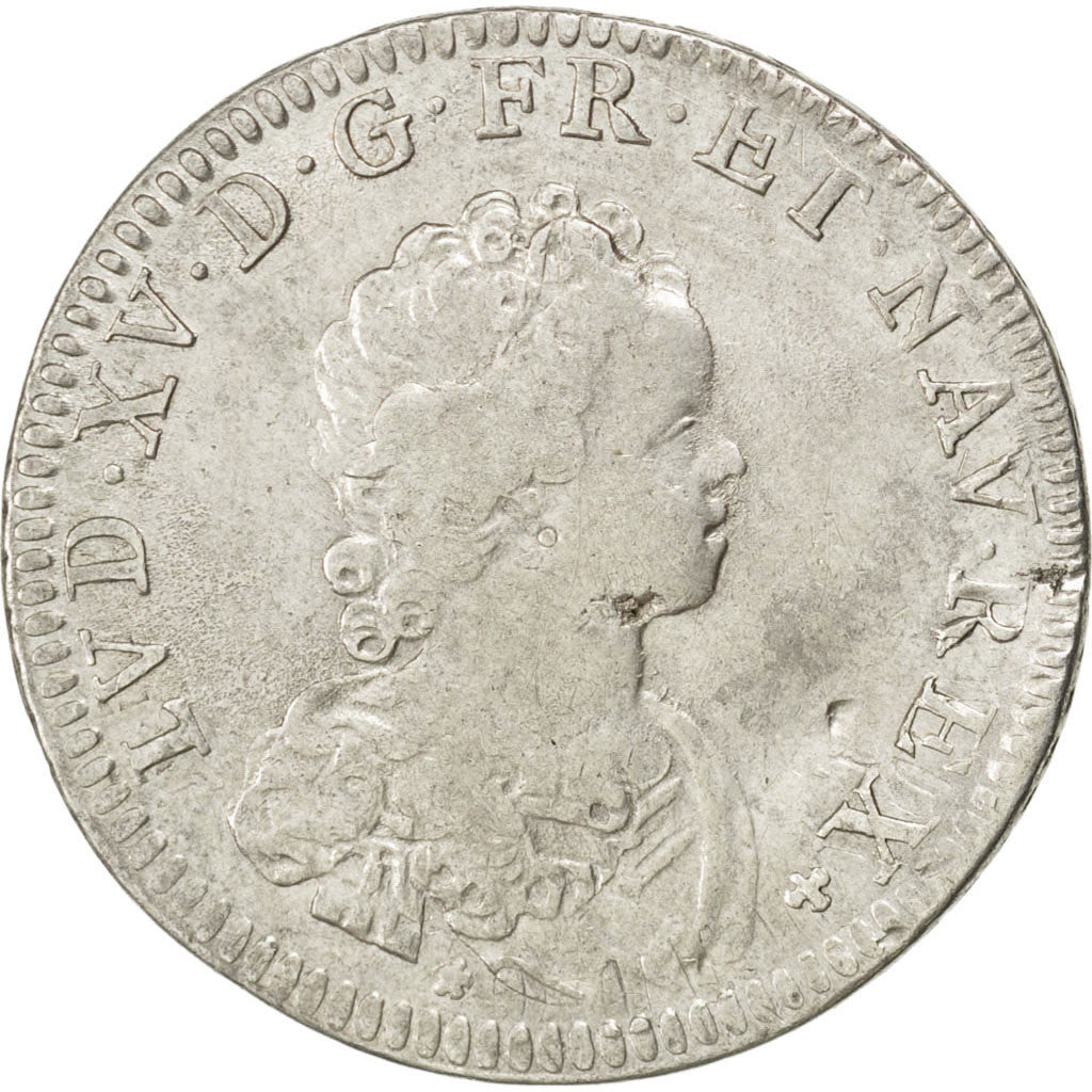 Francia, Louis XV, 1/4 Écu Vertugadin, 30 Sols, 1/4 ECU, 1716, Paris, MB, Ar...