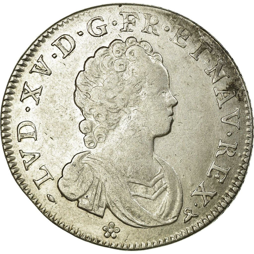 FRANCE, 1/4 Écu Vertugadin, 30 Sols, 1/4 ECU, 1716, Rouen, KM #419.3, EF(40-45),