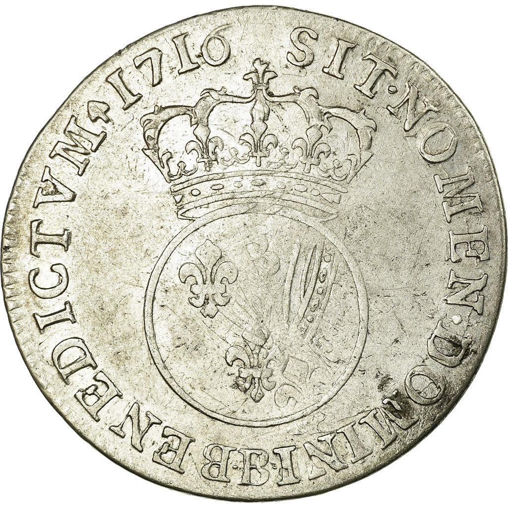 FRANCE, 1/4 Écu Vertugadin, 30 Sols, 1/4 ECU, 1716, Rouen, KM #419.3, EF(40-45),
