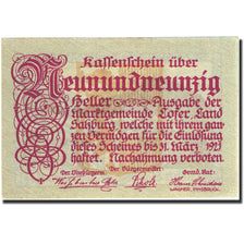 Billet, Autriche, Salzburg, 99 Heller, montagne, 1921, 1921-03-31, SPL