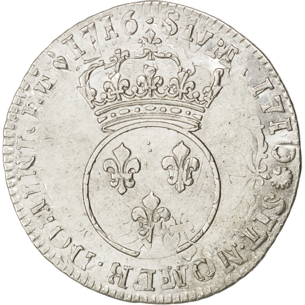 FRANCE, 1/4 Ecu, 1716, KM #419, VF(30-35), Silver, Gadoury #302, 7.39