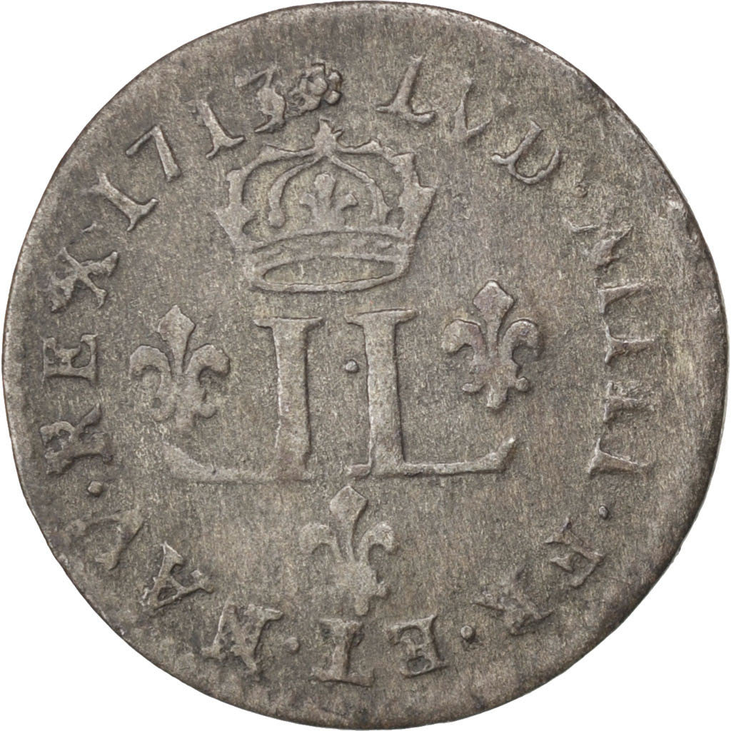 Moneda, Francia, Louis XIV, XV Deniers (pièce de), 15 Deniers, 1713, Metz, MBC