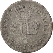 Moneda, Francia, Louis XIV, XV Deniers (pièce de), 15 Deniers, 1713, Metz, MBC