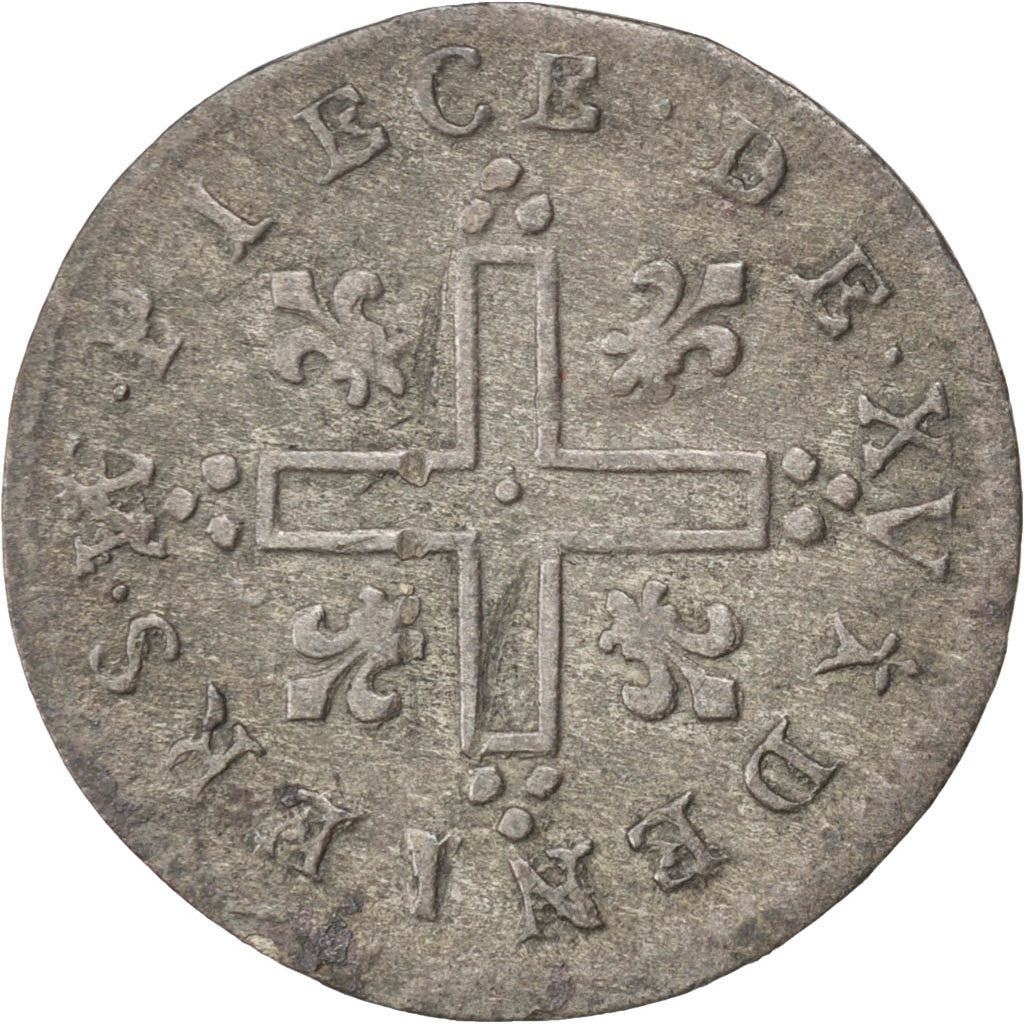 Moneda, Francia, Louis XIV, XV Deniers (pièce de), 15 Deniers, 1713, Metz, MBC