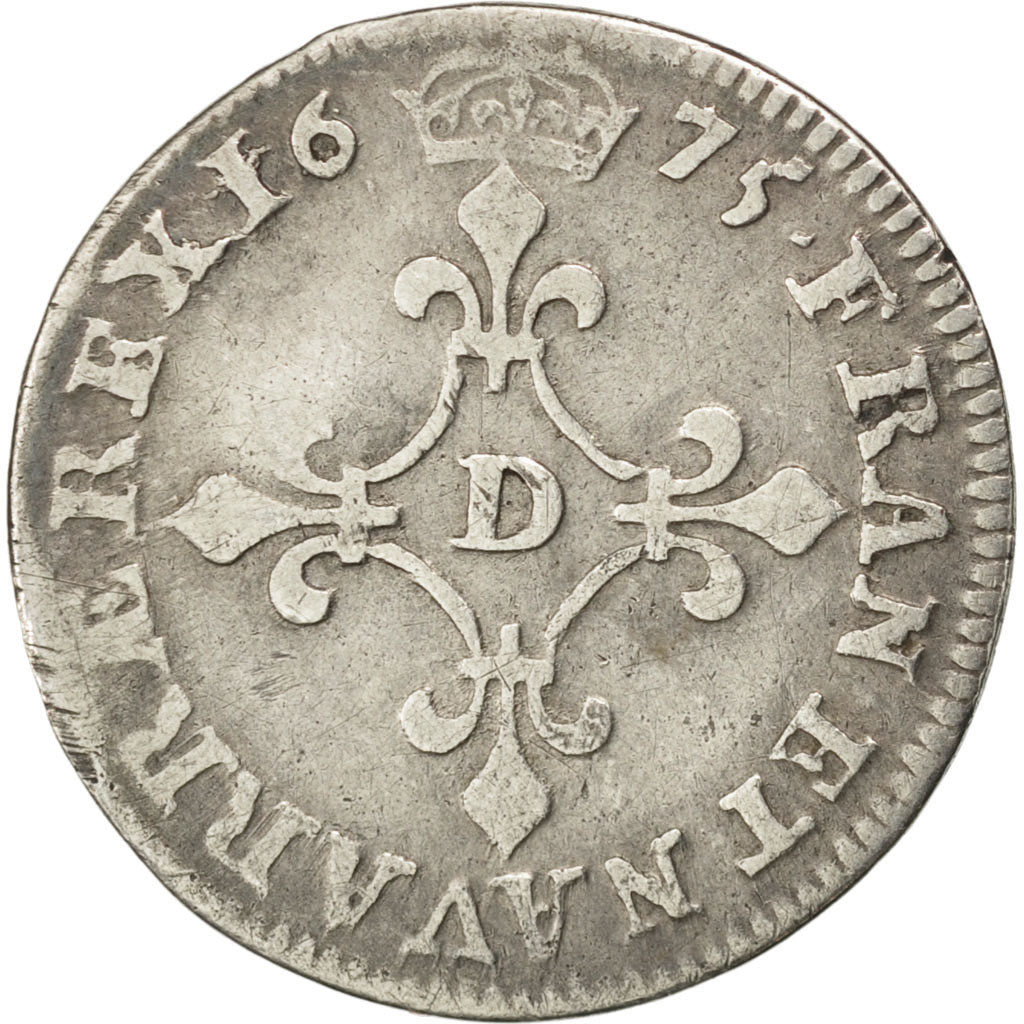 FRANCE, 4 Sols dits « des Traitants », 4 Sols, 1675, Lyon, KM #23...