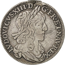 Louis XIII, 1/4 Ecu premier poinçon de Warin 1642 Paris Point, KM 133