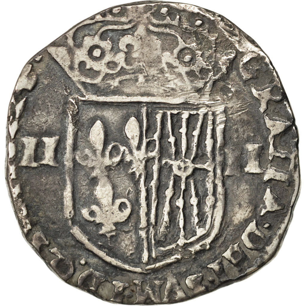FRANCE, 1/4 Ecu, 1622, Saint-Palais, KM #48, VF(20-25), Silver, Gadoury #29,...