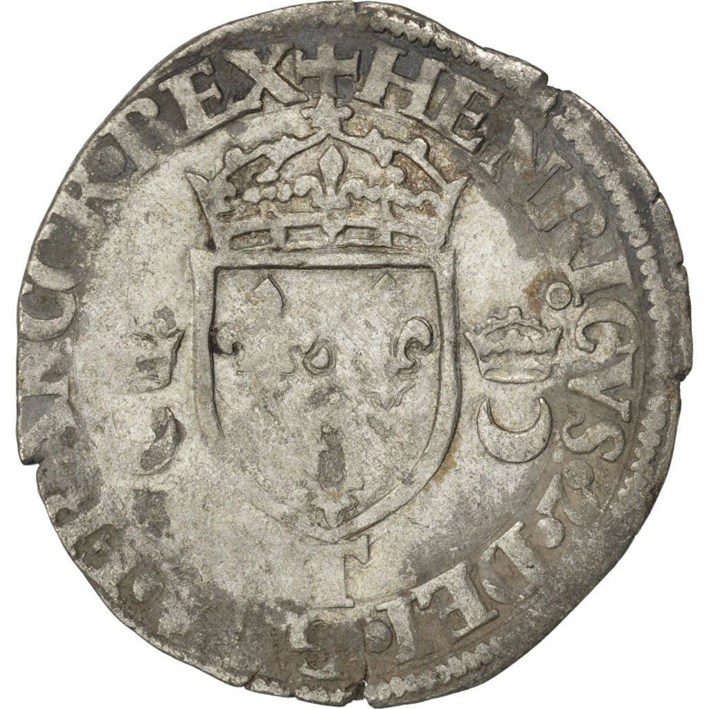 FRANCE, Douzain, 1551, Nantes, F(12-15), Silver, Sombart #4380, 2.26