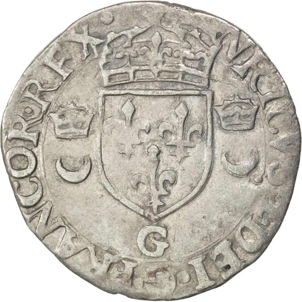 Francia, Douzain, 1554, Poitiers, MB, Biglione, Sombart:4380