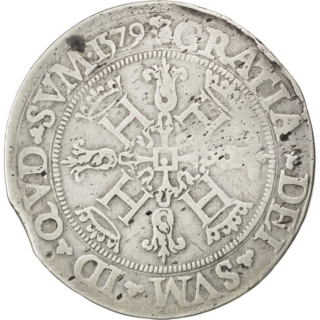 FRANCE, 1 Franc, 1579, VF(20-25), Silver, Boudeau #601, 13.84