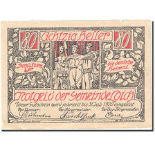 Banconote, Austria, Loich, 80 Heller, personnage, 1920, 1920-07-31 red BB+