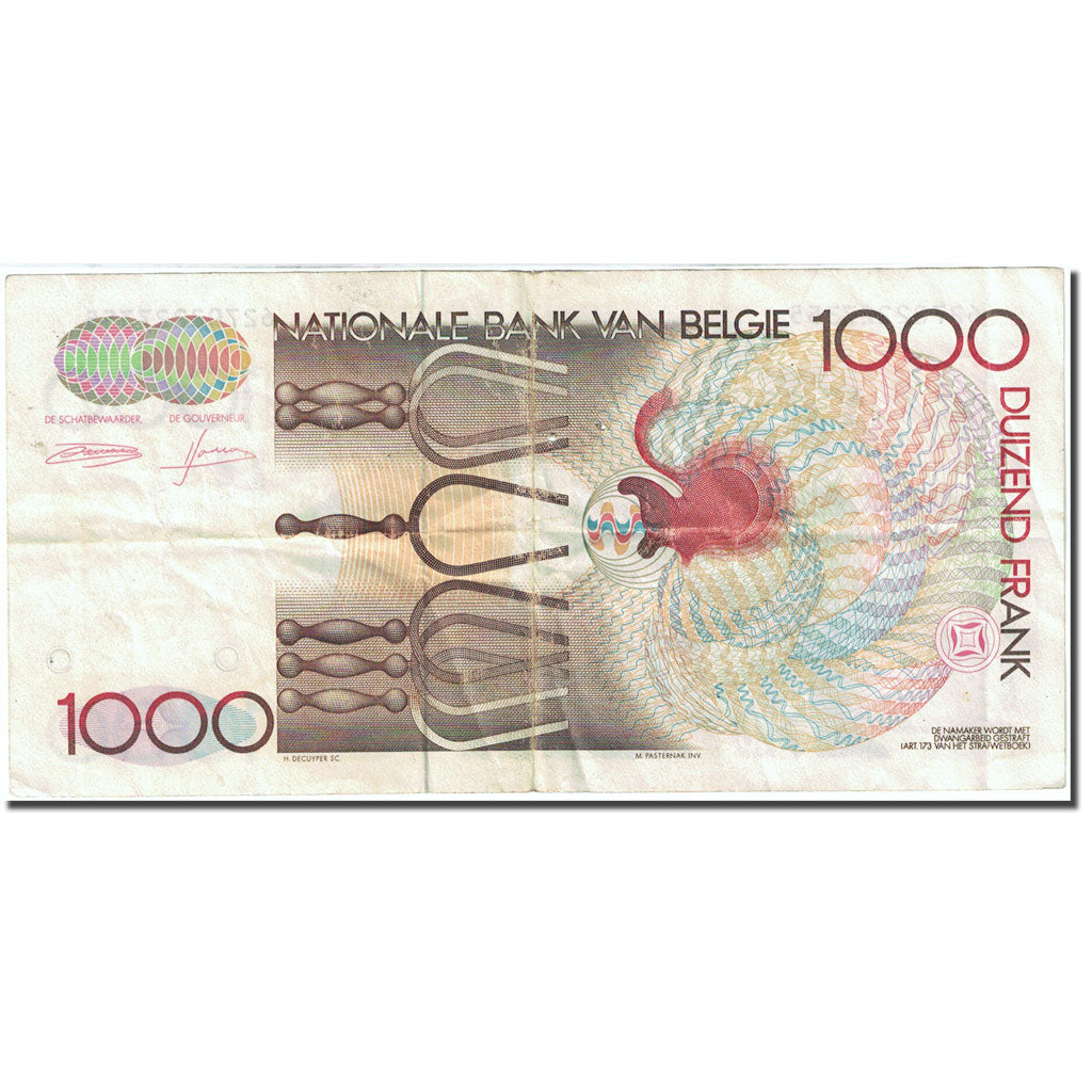 Banknote, Belgium, 1000 Francs, 1981-1982, Undated (1980-1996) KM:144a EF(40-45)